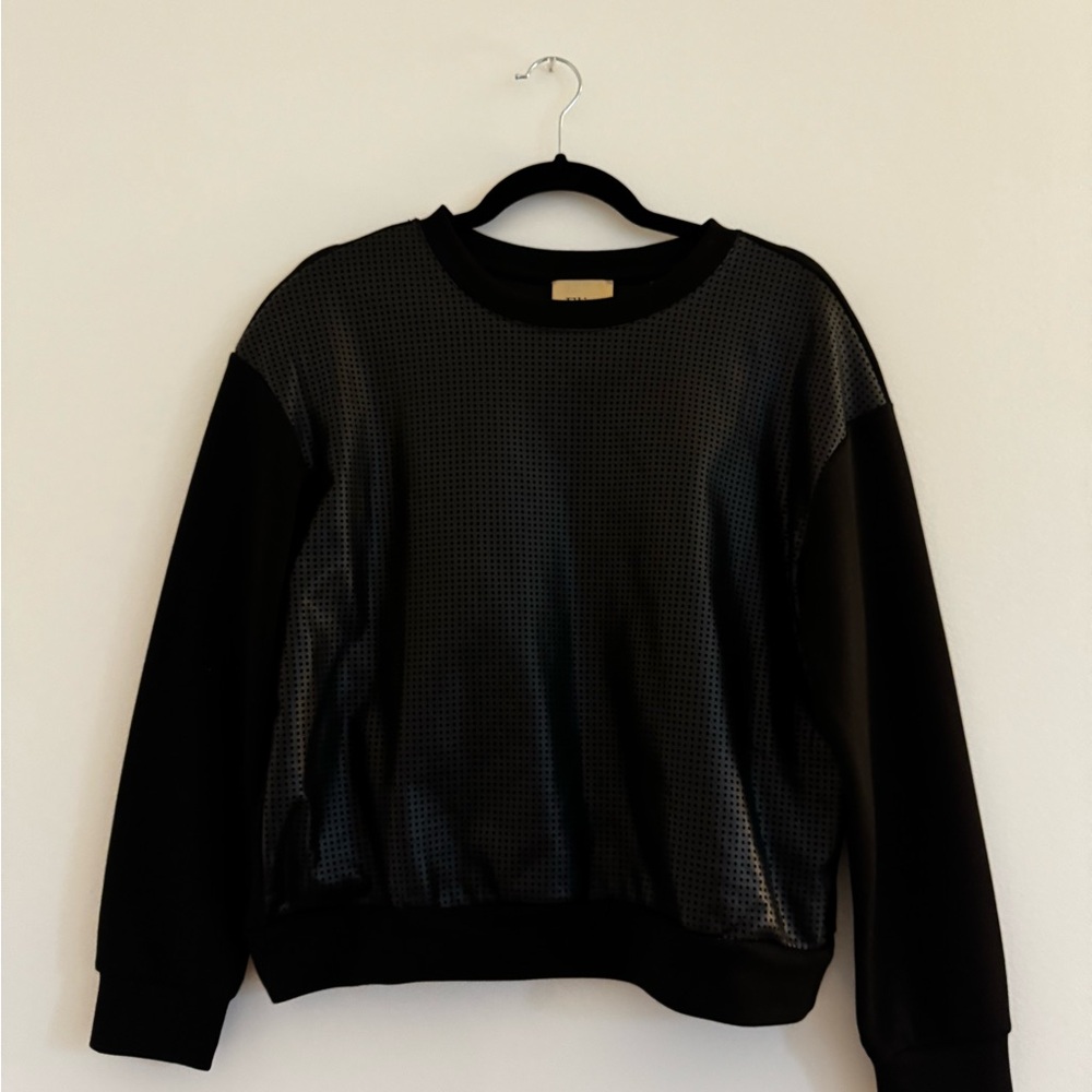 Elie Tahari Faux Leather Top